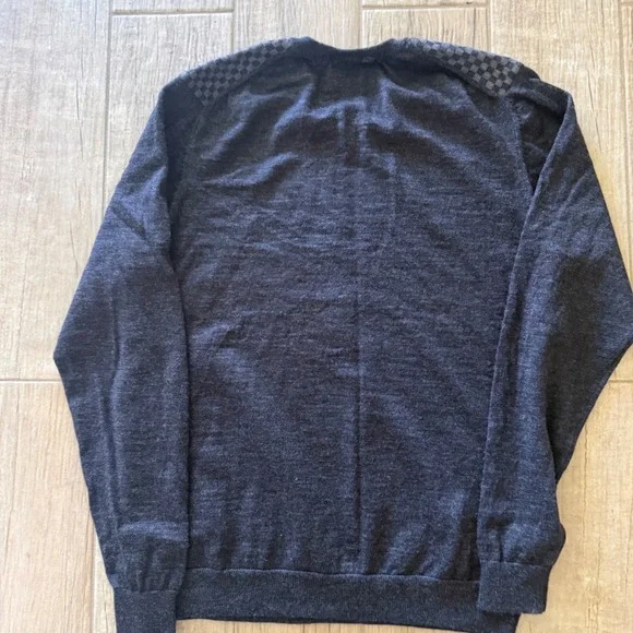 Banana Republic Mens Merino V-Neck Sweater Dark Charcoal Gray Size M RN69016 - Picture 9 of 10